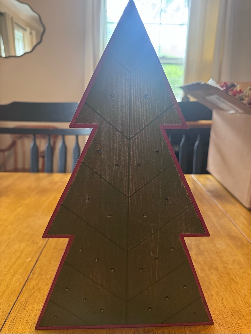 Threshold LED Wooden Holiday Tree in Green with Yellow Lights - Picture 3 of 10